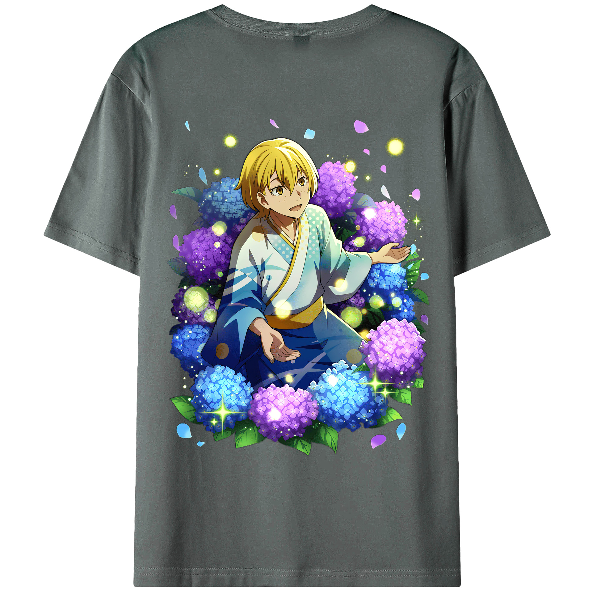 （画像用） 文豪ストレイドッグス Bungo Stray Dogs 綿100％ メンズ半袖Tシャツ（バックプリント） 通気性